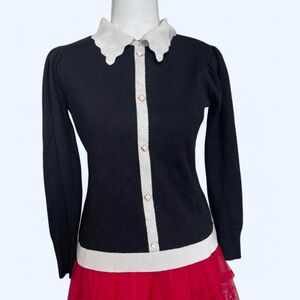Carolyn Taylor Black and White Cardigan Sweater